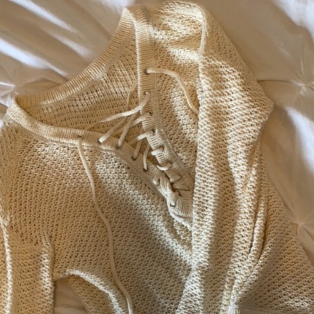Oatmeal open knit sweater